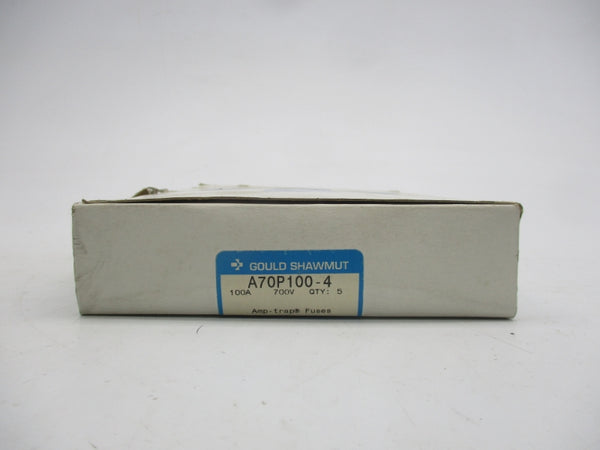 GOULD SHAWMUT A70P100-4 700VAC 100A (PKG OF 5) (WH/OR) NSMP