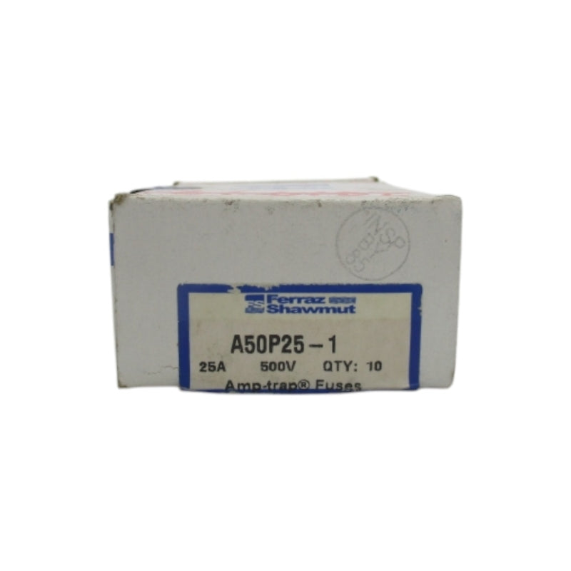 FERRAZ SHAWMUT A50P25-1 500VAC 25A (PKG OF 10) (WHITE) NSFS