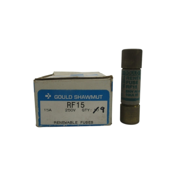 GOULD SHAWMUT RF15 250VAC 15A (PKG OF 9) (WH/GR) NSMP