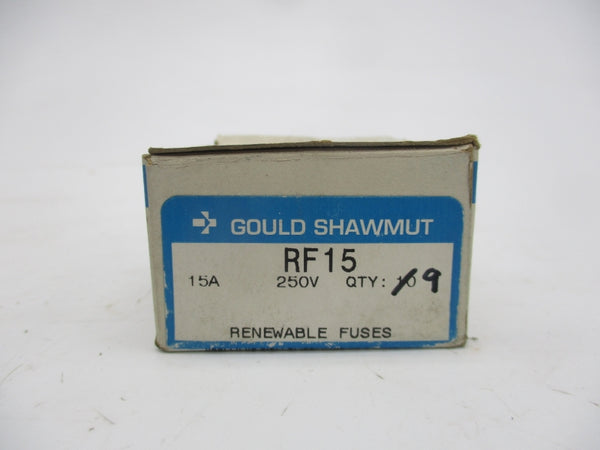 GOULD SHAWMUT RF15 250VAC 15A (PKG OF 9) (WH/GR) NSMP