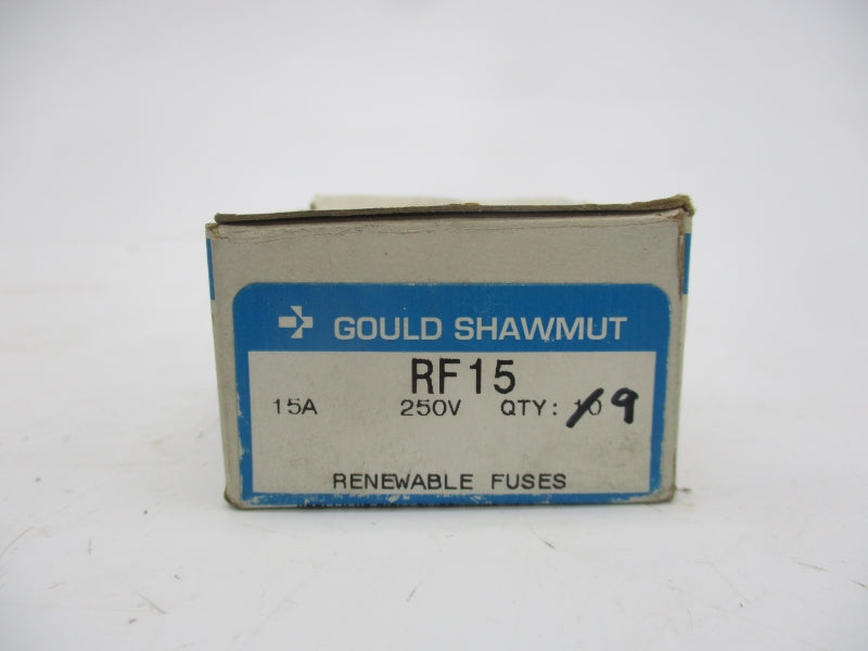 GOULD SHAWMUT RF15 250VAC 15A (PKG OF 9) (WH/GR) NSMP
