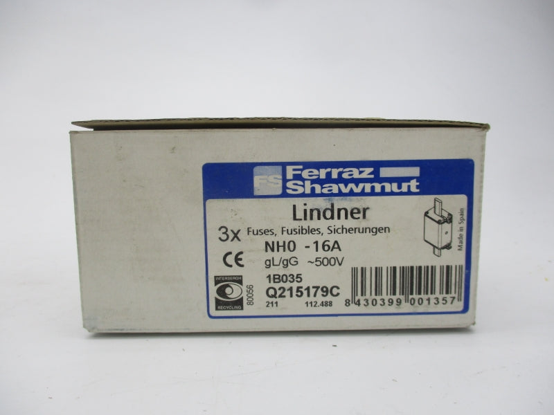 FERRAZ SHAWMUT NH0-16A 500V 16A (PKG OF 3) NSMP