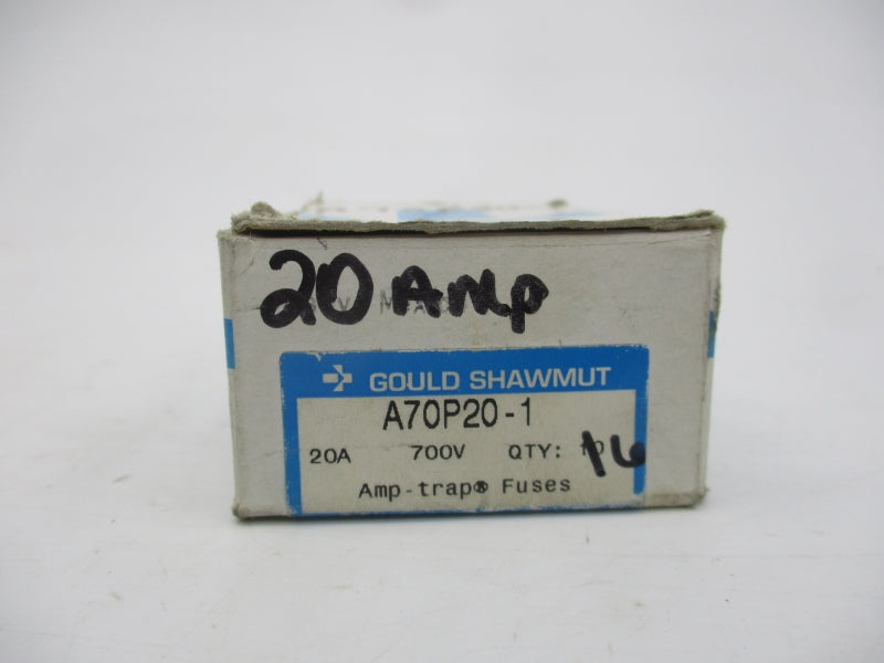 GOULD SHAWMUT A70P20-1 700VAC 20A (PKG OF 6) (WH/OR) NSMP