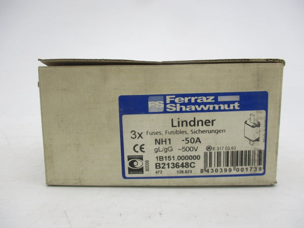 FERRAZ SHAWMUT NH1-50A 1B151.000000 500V 50A (PKG OF 3) NSMP