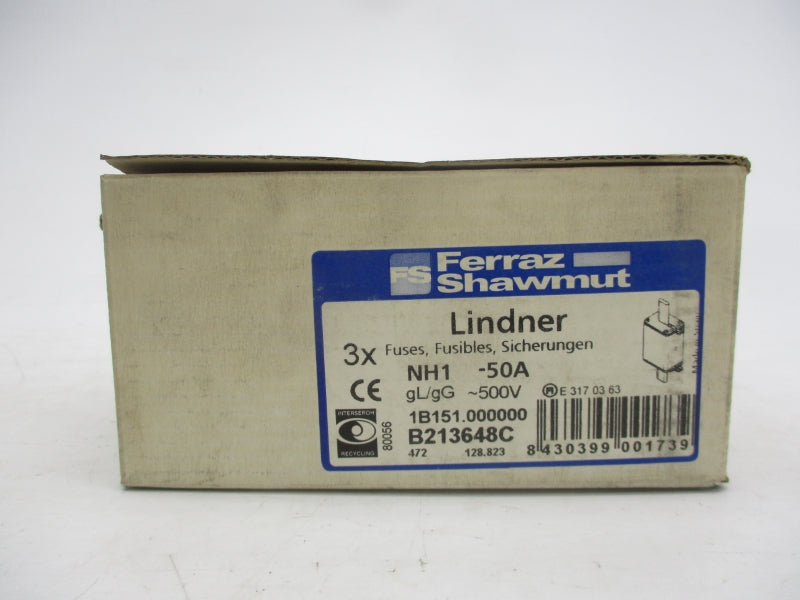 FERRAZ SHAWMUT NH1-50A 1B151.000000 500V 50A (PKG OF 3) NSMP