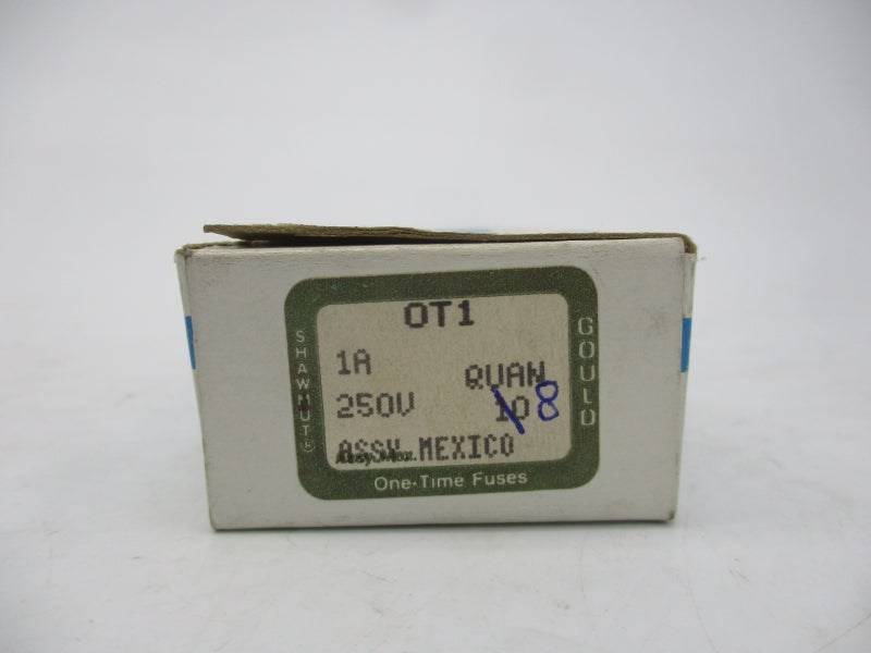 GOULD SHAWMUT OT1 250VAC 1A (PKG OF 8) (WH/OR) NSMP