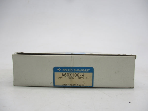 GOULD SHAWMUT A60X100-4 600VAC 100A (PKG OF 5) (WH/OR) NSMP