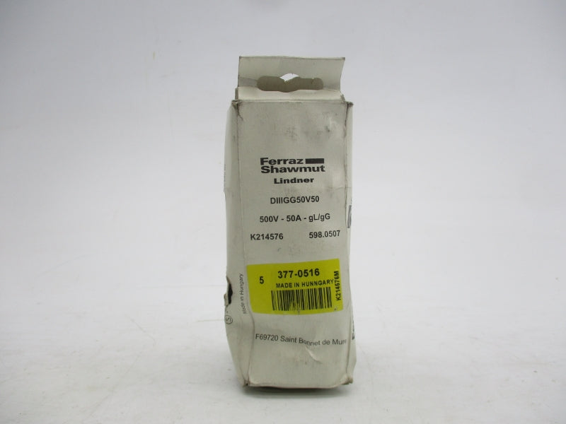 FERRAZ SHAWMUT DIIIGG50V50 500V 50A (PKG OF 5) (WHITE) NSMP
