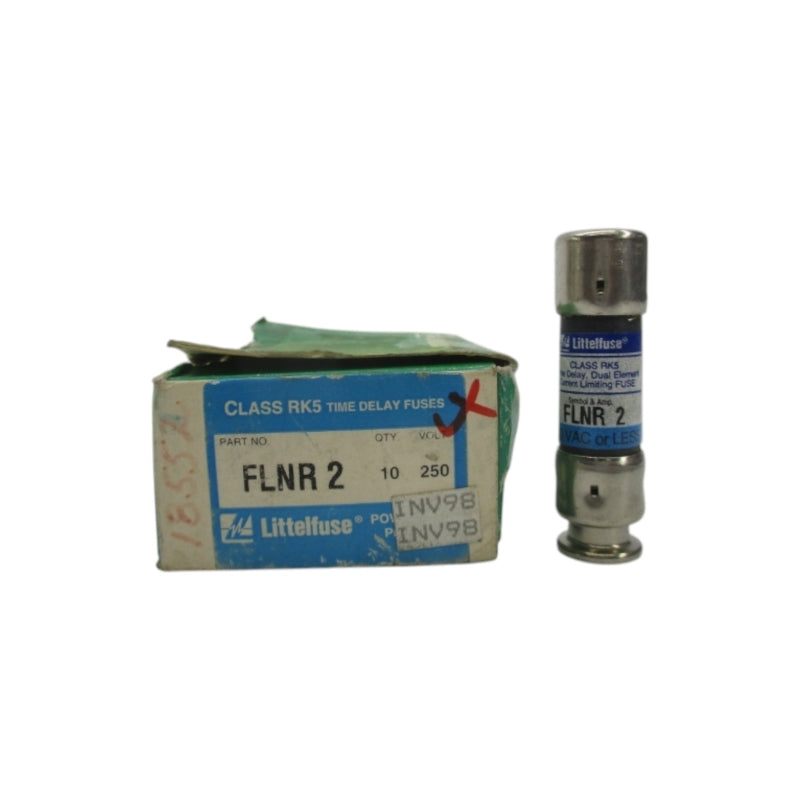 LITTELFUSE FLNR2 250VAC 2A (PKG OF 10) (GR/BL) NSMP