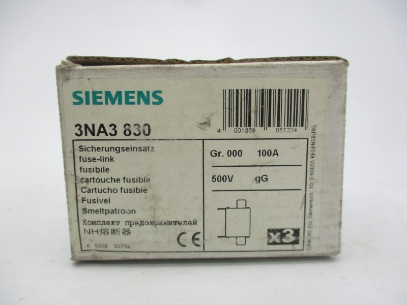 SIEMENS 3NA3 830 500V 100A (PKG OF 3) NSMP