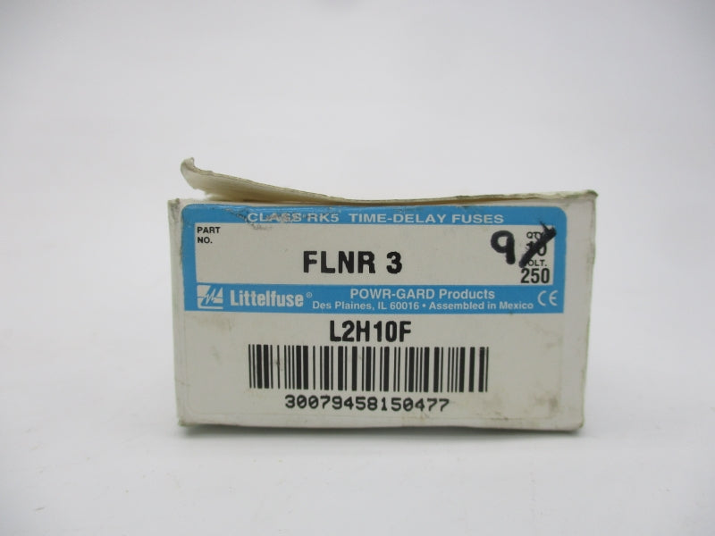 LITTELFUSE FLNR3 250VAC 3A (PKG OF 9) (WH/BL) NSMP