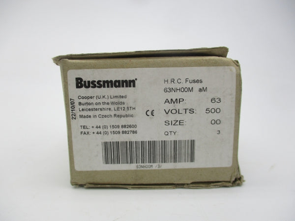 BUSSMANN 63NH00M 500VAC 63A (PKG OF 3) NSMP