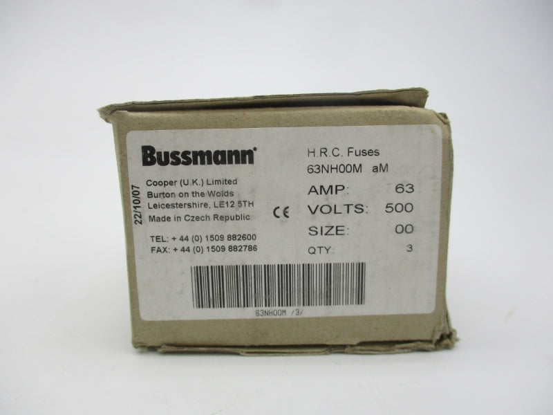 BUSSMANN 63NH00M 500VAC 63A (PKG OF 3) NSMP