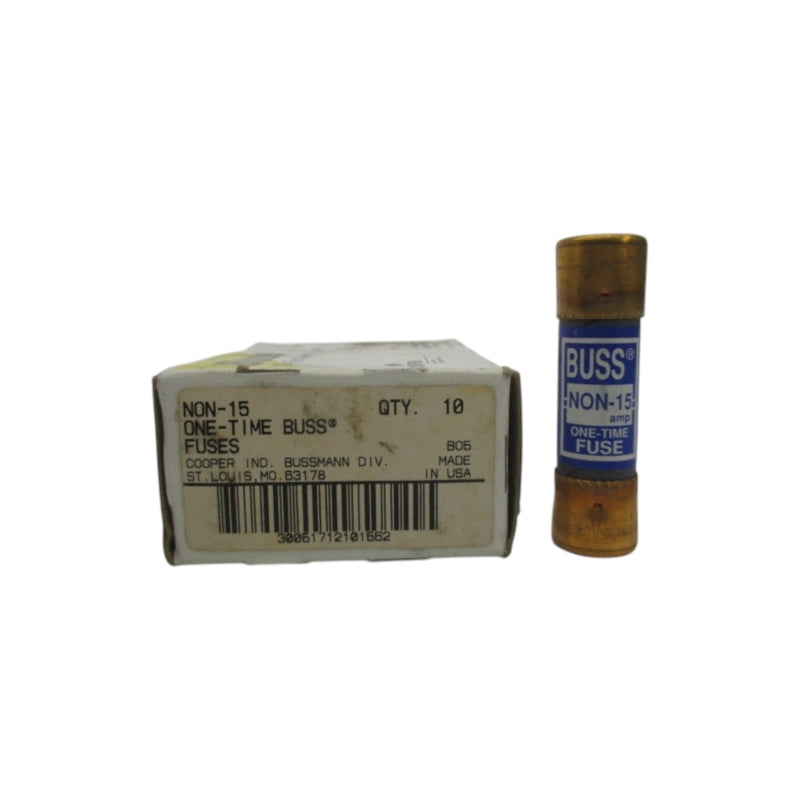 BUSSMANN NON-15 250VAC 15A (PKG OF 10) (WH/BL) NSMP