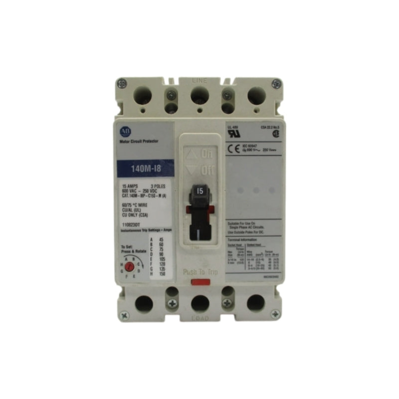 ALLEN BRADLEY 140M-I8P-C15S -M 600VAC 15A UNMP