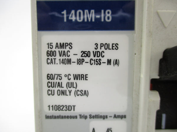 ALLEN BRADLEY 140M-I8P-C15S -M 600VAC 15A UNMP