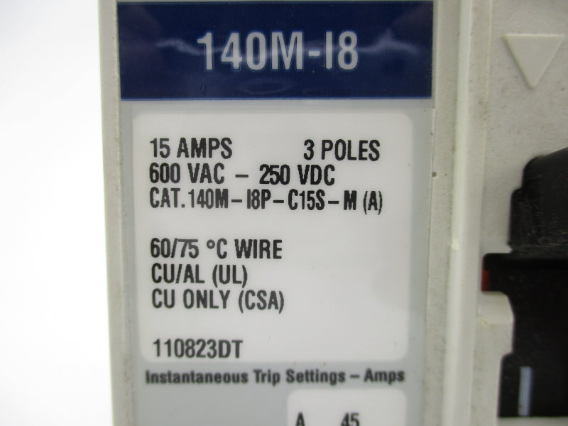 ALLEN BRADLEY 140M-I8P-C15S -M 600VAC 15A UNMP