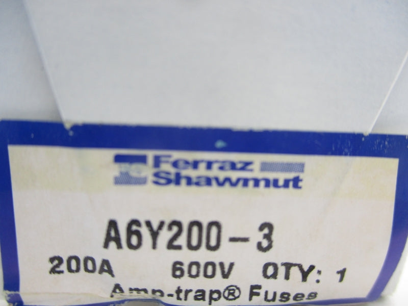 FERRAZ SHAWMUT A6Y200-3 600VAC 200A (WHITE) NSFS