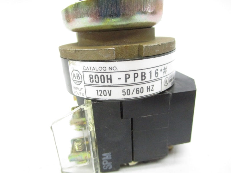 ALLEN BRADLEY 800H-PPB16R SER. C 120V (BK/YL) NSMP