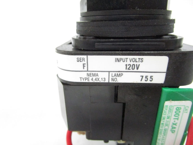 ALLEN BRADLEY 800H-PRT16AAP SER. F 120V (BK/YL) NSMP