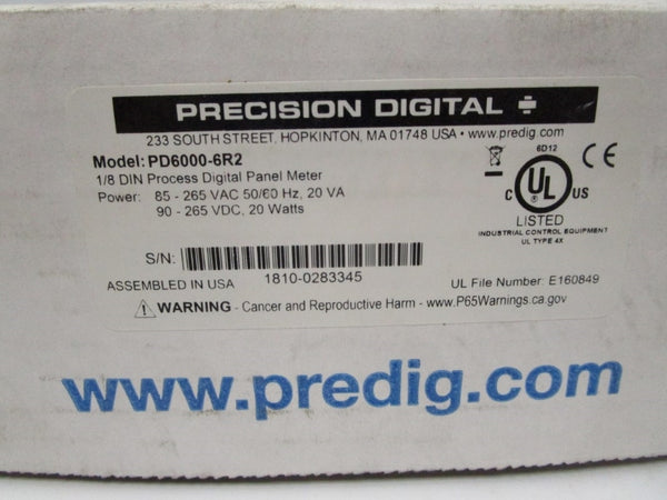 PRECISION DIGITAL PD6000-6R2 265VAC 20A NSMP