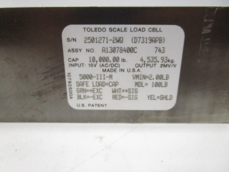 TOLEDO SCALE A13078400C 15VAC/DC NSMP