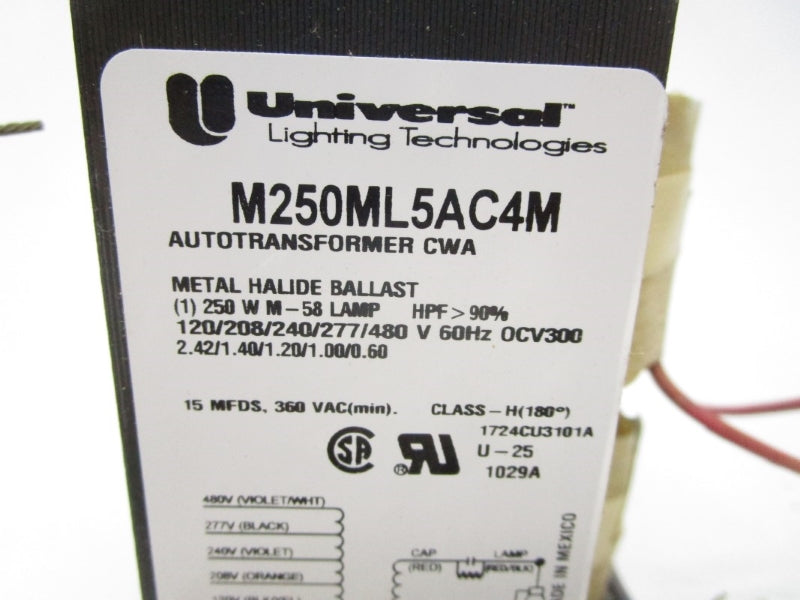UNIVERSAL LIGHTING TECHNOLOGIES M250ML5AC4M-500K 480VAC NSMP