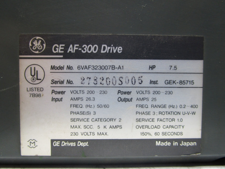 GENERAL ELECTRIC AF-300 6VAF32007B-A1 UNMP