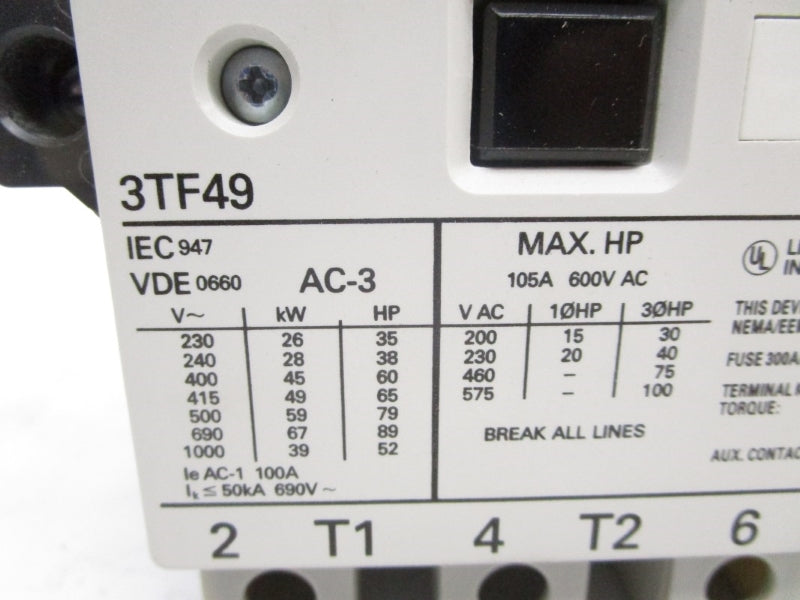 SIEMENS 3TF4844-0AJ1 96/115V 100A NSMP