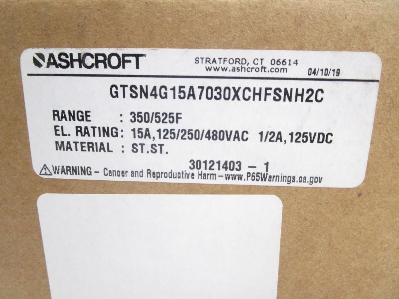 ASHCROFT GTSN4G15A7030CHFSNH2C 480VAC 15A NSMP
