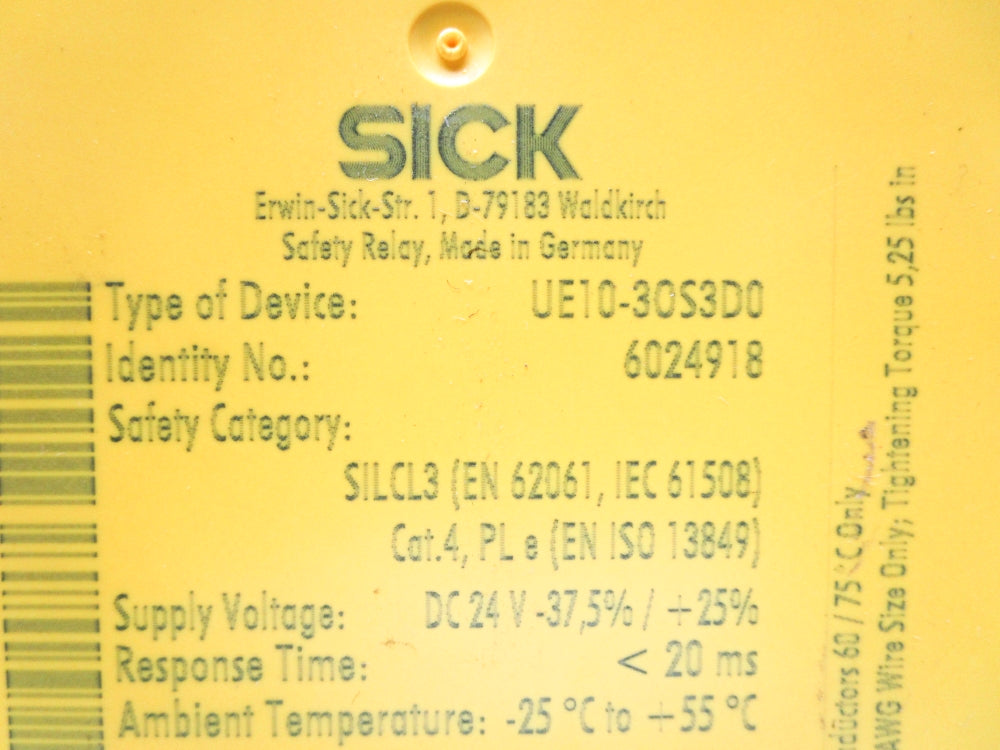 SICK UE10-30S3D0 6024918 24VDC NSNP