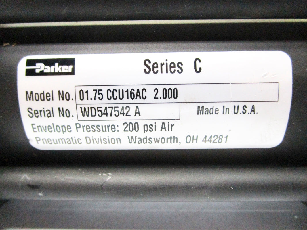 PARKER 01.75CCU16AC2.000 200PSI UNMP