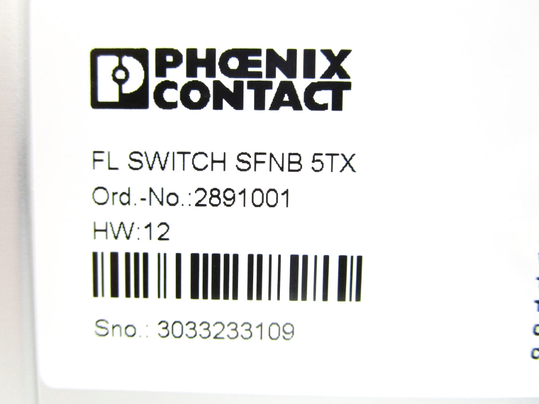 PHOENIX CONTACT FLSWITCHSFNB5TX 2891001 24VDC NSMP