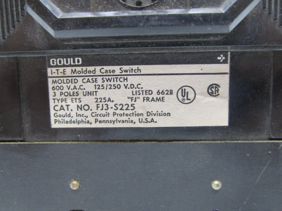 I-T-E FJ3-S225 225A 600VAC UNMP
