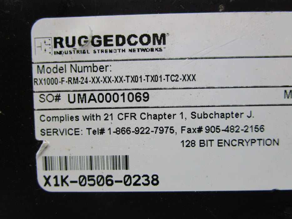 RUGGEDCOM RX1000-F-RM-24-XX-XX-XX-TX01-TC2-XXX UNMP