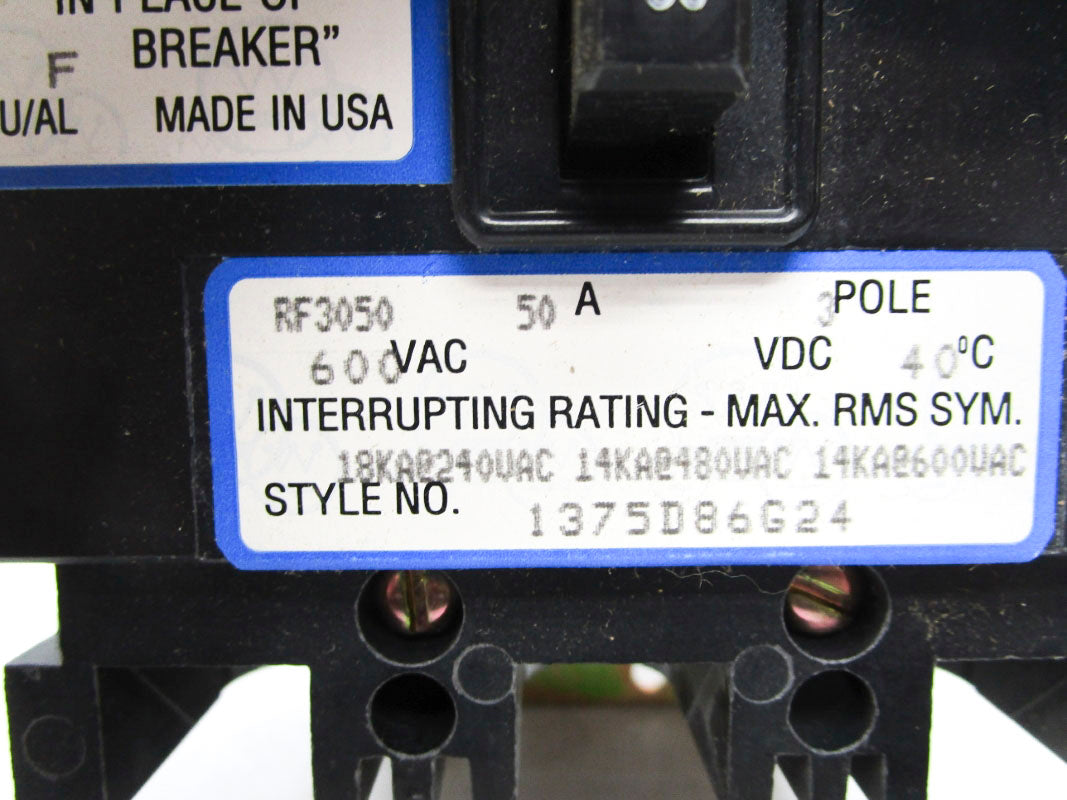 WESTINGHOUSE RF3050 600VAC 50A NSMP