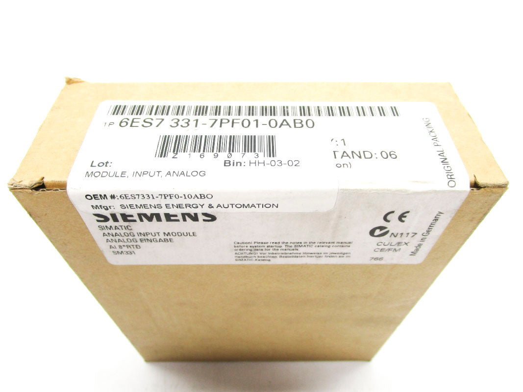 SIEMENS 6ES7331-7PF01-0AB0 NSFS