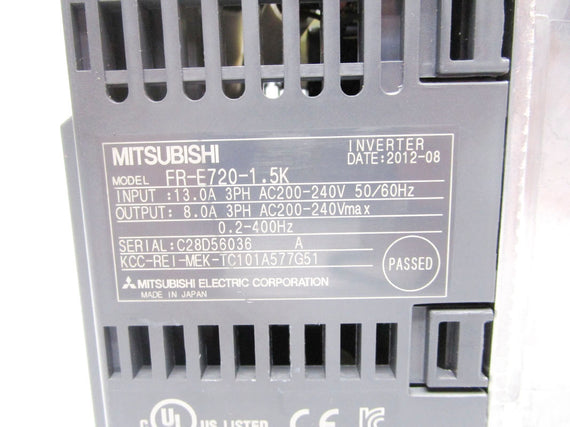 MITSUBISHI ELECTRIC FR-E720-1.5K 200-240VAC 13.0A NSMP