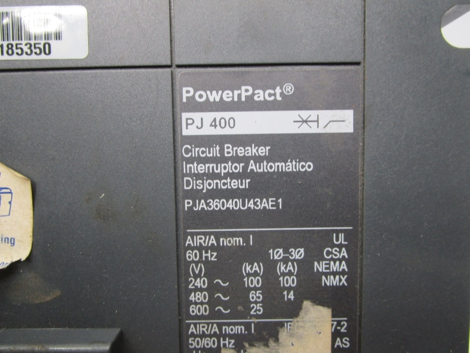 SQUARE D PJA36040U43AE1 UNMP