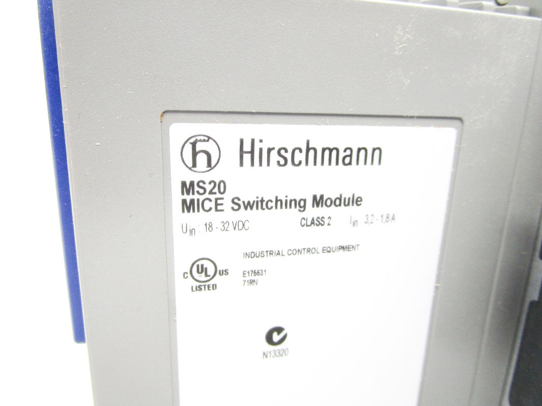 HIRSCHMANN MS20-1600SAAE 943435-003 18-32VDC 3.2-1.8A NSMP