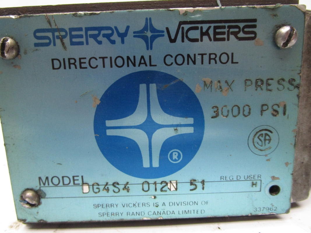 VICKERS DG4S4012N51 3000PSI 115V .64A UNMP
