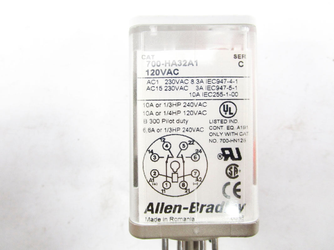 ALLEN BRADLEY 700-HA32A1 SER. C 120VAC 10A (WH) NSMP