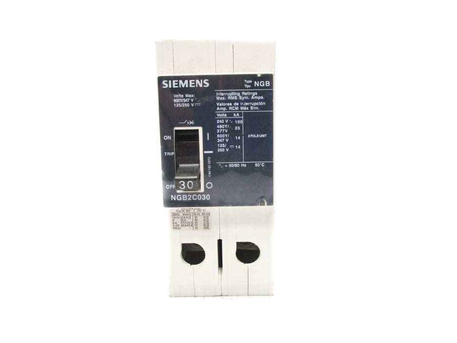 SIEMENS NGB2C030 125/600V 30A UNMP