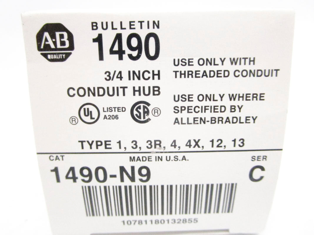 ALLEN BRADLEY 1490-N9 SER. C 3/4" (WH) NSMP