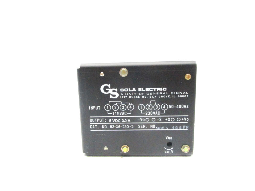 SOLA 83-05-230-2 115/230VAC 3A NSNP