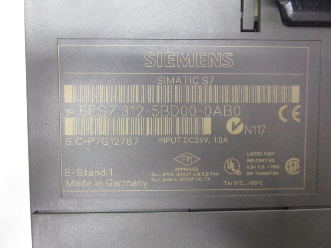 SIEMENS 6ES7312-5BD00-0AB0 24VDC 1A UNMP