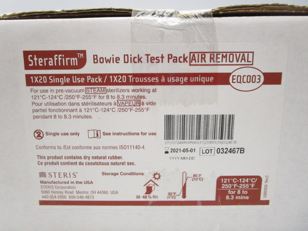 STERAFFIRM EQC003 250-255'F (PKG OF 20) NSFS