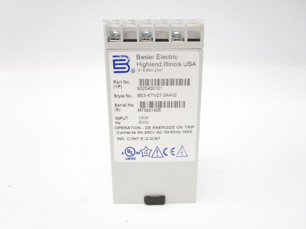 BASLER ELECTRIC BE3-47N/27-3A4N2 9320400101 120V NSNP