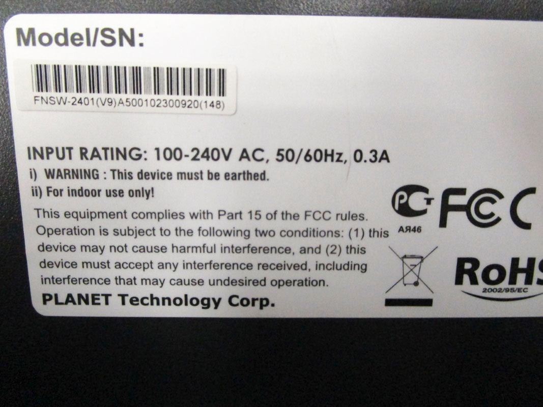 PLANET FNSW-2401 100-240VAC 0.3A NSMP