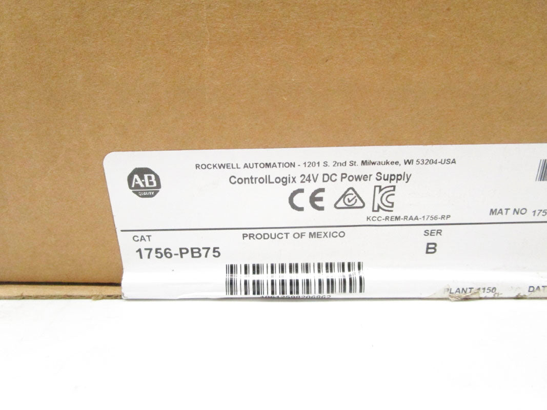 ALLEN BRADLEY 1756-PB75 SER. B 24VDC DATE: 2015 NSFS